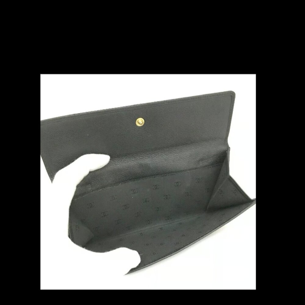 Authentic Chanel Coco Button Cc Logo Leather Long… - image 5